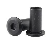 10-20pcs/lot M3 M4 M5 M6 M8 Steel Black Furniture Nut Large Flat Hex Socket Head Rivet Connector Insert Joint Sleeve Cap Butt(M6 10PCS,X 30mm(L))