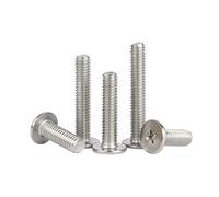 10/20pcs M2.5 M3 M4 304 Stainless Steel Cross Ultra Thin Super Low Flat Head Screw Bolt(16mm,M2.5 x20pcs)