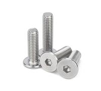 10/20pcs M2 .5 M3 M4 M5 M6 M8 A2-70 304 Stainless Steel Ultra Thin Flat Head Hex Hexagon Socket Screw Plain Countersunk Allen Bolt(16mm,M5 (20pcs))
