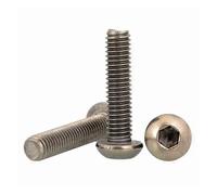 10-20pcs M2 M2.5 M3 M4 M5 M6 GR2 Pure Titanium Hexagon Hex Socket Button Head Screw(M2X8 (S1.3) 20PCS)