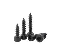 10/20pcs M3.5 M4 M5 Black Hexagon Socket Head Self Tapping Cylindrical Head Carbon Steel Screw(45mm,M4x10pcs)