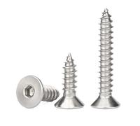 10/20pcs M3 M3.5 Countersunk Head Hexagon Socket Tapping Wood Screws Stainless Steel Flat Socket Tapping Screws(20mm,M3-20pcs)