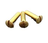 oavhvchg 10/20pcs M3 M3.5 M4 M5 M6 Length 6-50mm Brass Slotted Oval Screws Raised Head Screw Semi Countersunk Bolt(25mm,M5 10pcs)