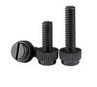 10/20Pcs M3 M4 M5 M6 M8 Acrylic Clear Transparent Nylon White Black Plastic Knurl Slotted Head Toolless Thumb Bolt(Black,10pcs M6x25)
