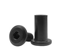 10-20pcs M3 M4 M5 M6 M8 Black Carbon Steel Large Flat Hex Hexagon Socket Head Rivet Connector Insert Joint Sleeve Cap Nut(10mm,M6 (10pcs))
