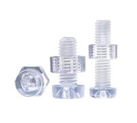 10/20PCS M3M4 M5 M6 Clear Screw Nut Transparent Plastic Phillips Round Head Pan Cross Bolt Nuts(10pcs,M6x10)