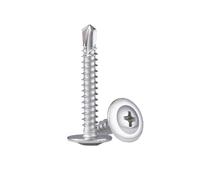 10-20pcs M4.2/M4.8 304 Stainless Steel Pan Head Washer Attached Self-drilling Screws, 4.2x32mm(20pcs)