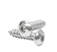 10/20pcs M4 M5 M6 Button Head Hex Socket Self Tapping Screw Stainless Steel Allen Head Tapping Wood Screw(45mm,M6 10pcs)