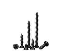 10/20PCS M4 M5 M6 Flat Head Self-tapping Screws Black Carbon Steel Cross Countersunk Screw For Wood Furniture(35mm,M6 10pcs)