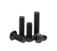 10/20PCS M5 M6 M8 Grade 10.9 Alloy Steel Screws Hex Socket Round Head Cap Black Screw Furniture Fastener Bolt ISO7380(50mm,M6 (20pcs))