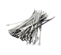 10/20pcs Stainless Steel Metal Cable Ties Tie Zip Wrap Exhaust Heat Straps Induction Pipe 4.6mm Width for Wires, Cables(4.6x350mm,10pcs)
