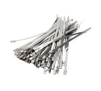 10/20pcs Stainless Steel Metal Cable Ties tie Zip Wrap Exhaust Heat Straps Induction Pipe 7.9mm Width 100-450mm(7.9x450mm,10pcs)