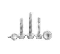 10/20pcs Washer Head Hex Self Drilling Tapping Screw Stainless Steel Zinc Plated M4.2 M4.8 M5.5 M6.3 Hardiflex Screws(410 Stainless steel,M5.5x32mm 10pcs)