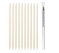 10/20pcs Women Double End Nail Art Wood Stick Cuticle Pusher Remover Pedicure Wood Stick Cuticle Pusher