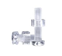 10/20set M3 M4 M5 M6 Acrylic Clear Screw Nut Combination Transparent Plastic Round Head Pan Cross Head Bolt Nuts(10 sets,M5x12)