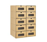 10/20X Shoe Boxes Storage Organizer Visible Foldable Closet Cardboard Shoe Boxes 10Pcs
