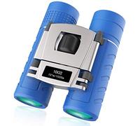 10×22 Compact Shock Proof Binoculars - Best for Kids 3-12, Blue, Ideal for Outdoor Adventures and Bird Watching