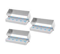 10/24/30 Holes Bur Holder 3pcs Autoclave Sterilizer Case Organizer Box Instrument Storage Stand (10H)