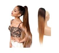 10"-24" Drawstring Ponytails Ombre Straight Drawstring Ponytail Hair Extensions Clip In Human Hair Pieces Indian Remy Human Hair Extension Hair Extension for Daily Use(24inches)