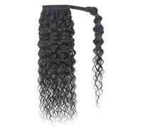 10-24 Inch Long Water Wave Wrap Around Ponytail Human Hair Extension, Wavy Brazilian Remy Hair Pony Tail Clip In Hairpiece For Woman Hair Extension for Daily Use(16inch(105g))