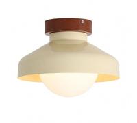 10.24 Inch Metal Semi Flush Mount Fixture Ceiling Light With Glass Shade