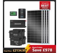 10.24kWh Off-Grid Power Kit | 3000W Inverter, 60A MPPT - ×4 ShadowFlux Solar Panel