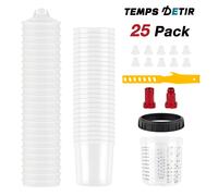 10/25/50Pcs Spray Gun Paint Mixing Cup H/O Quick Cup Spray Gun Tank 20.3oz/600ML Disposable Paint Cup with Spray Gun Cup Adapter 10 pcs