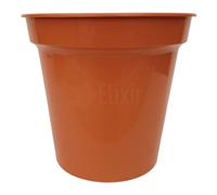 (10"(25cm), 35) Strong Glossy Terracotta Plastic Plant & Flower Pots | Various Sizes/Quantities