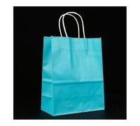 10/25pcs Gift Kraft Paper Bags Holiday Shopping DIY Multifunctional Recyclable Paper Bags With Handles(Blue,25PCS_15X8X21CM)