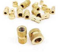 10/25pcs Solid Brass Insert Nuts - M3 M4 M5 M6 Metric Thread Nutsert for Injection Molding - Length 7mm/8mm/10mm(25pcsxM4x6.3mmx8mm)