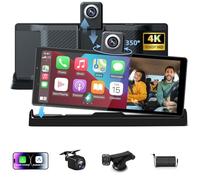 10.26" Apple Car Play Screen 4K Dash Cam Android Auto Car Tablet Pro Max 2025 with Rear Backup Camera Dual-Bluetooth Navigation Voice Control Siri G-oogle