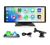 10.26 Inch Portable Wireless Carplay Screen Android Auto Car Play Touchscreen Portable Car Radio, FM Transmission Bluetooth AirPlay Online Video EQ AUX for 7V-32V Vehicles