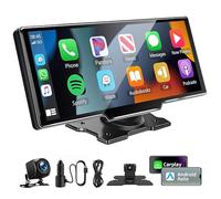 10.26 Inch Touch Screen Car Tablet for Apple CarPlay and Android Auto, Wireless Car Stereo with 1080P HD Rear Camera/Bluetooth/FM/AUX/Mirror Link/Voice Control/GPS Navigation