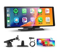 10.26" Portable Car Radio Carplay Screen for Apple Carplay Android Auto Wireless, Hodozzy HD IPS Touch Screen Car Stereo with OTA SuperLink Mirror Link Bluetooth AUX FM Transmitter for All Vehicles