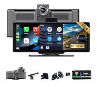 10.26" Portable Car Stereo Wireless CarPlay Android Auto DVR 4K Dash Cam
