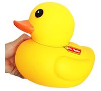 10.3" No Hole Giant/Big/Large Waterproof No 'Bebe' Noise Rubber Funny Yellow Duck/Ducikes Bath/Pool/Water Toy Without Hole for Kids Office Home Desktop Decor and IT Programmer Partner
