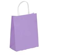 10/30/50 Party Giftware Bag Recyclable Kraft Paper Shopping Bag Valentine's Day Wedding Candy Gift Bag Packaging Handbag for Birthday Wedding Sweets(Purple,15x21cmx20pcs)