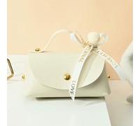 10/30/50 Pcs Leather Gift Bags Bow Handbag Birthday Party Supplies Wedding Favour Distributions Candy Packaging Mini Handbag