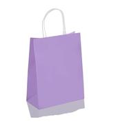 10/30/50Party Gift Bag Recyclable Kraft Paper Shopping Bag Christmas Day Wedding Candy Gift Bag Delivery Packaging Handbag(Purple,15x21cmx30pcs)