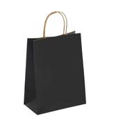 10/30/50pcs Holiday Party Bag With Handle Jewelry Shopping Christmas Marriage Colored Paper(Black,30PCS)