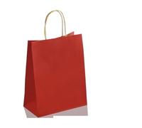 10/30/50pcs Holiday Party Bag With Handle Jewelry Shopping Christmas Marriage Colored Paper(Red,50PCS)