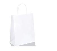 10/30/50pcs Holiday Party Bag With Handle Jewelry Shopping Christmas Marriage Colored Paper(White,10PCS)