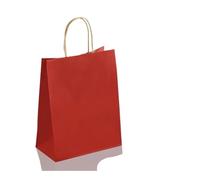 10/30/50pcs Holiday Party Gift Bag With Handle Jewelry Shopping Bag Christmas Valentine's Day Marriage Gift Colored Paper Bag(Red,15x21cmx50PCS)