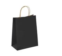 10/30/50pcs Holiday Party Gift Bag With Handle Jewelry Shopping Bag Christmas Valentine's Day Marriage Gift Colored Paper Bag(Black,15x21cmx30PCS)