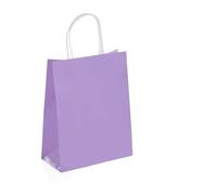 10/30/50pcs Holiday Party Gift Bag With Handle Jewelry Shopping Bag Christmas Valentine's Day Marriage Gift Colored Paper Bag(Purple,15x21cmx50PCS)