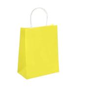 10/30/50pcs Holiday Party Gift Bag With Handle Jewelry Shopping Bag Christmas Valentine's Day Marriage Gift Colored Paper Bag(Yellow,15x21cmx50PCS)