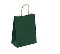 10/30/50pcs Holiday Party Gift Bag With Handle Jewelry Shopping Bag Christmas Valentine's Day Marriage Gift Colored Paper Bag(Blackishgreen,15x21cmx10PCS)