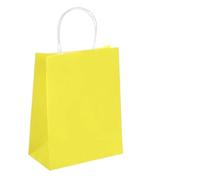 10/30/50pcs Party Bag with Handle Jewelry Shopping Bag Festival Marriage Giftware Colored Paper Bag for Birthday Wedding Sweets(Yellow,15x21cmx10PCS)