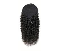 10-30 Inch Ponytail with Drawstring 3C Remy Brazilian Human Hair Natural Color Afro Kinky Curly HairPiece for Women 80 Gram/Pc(12 inch)