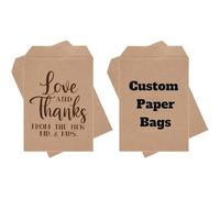 10-300pcs Custom Printed Biscuit Treat Bags - Personalised Photo, Text, Logo - Favour Kraft Bags for Christmas, Easter, Eid, Wedding & Party - Candy Packaging (Brown, 16x24cm)